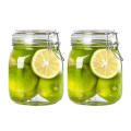 960ml 32oz wide mouth square Glass Clip Top Mason jars glass jar with hinged Sealed Airtight lid